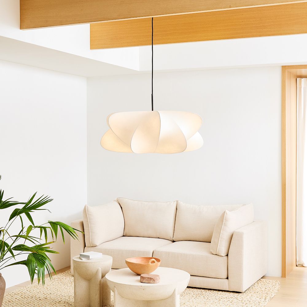 Bibi hanglamp met decoratieve zijden kap