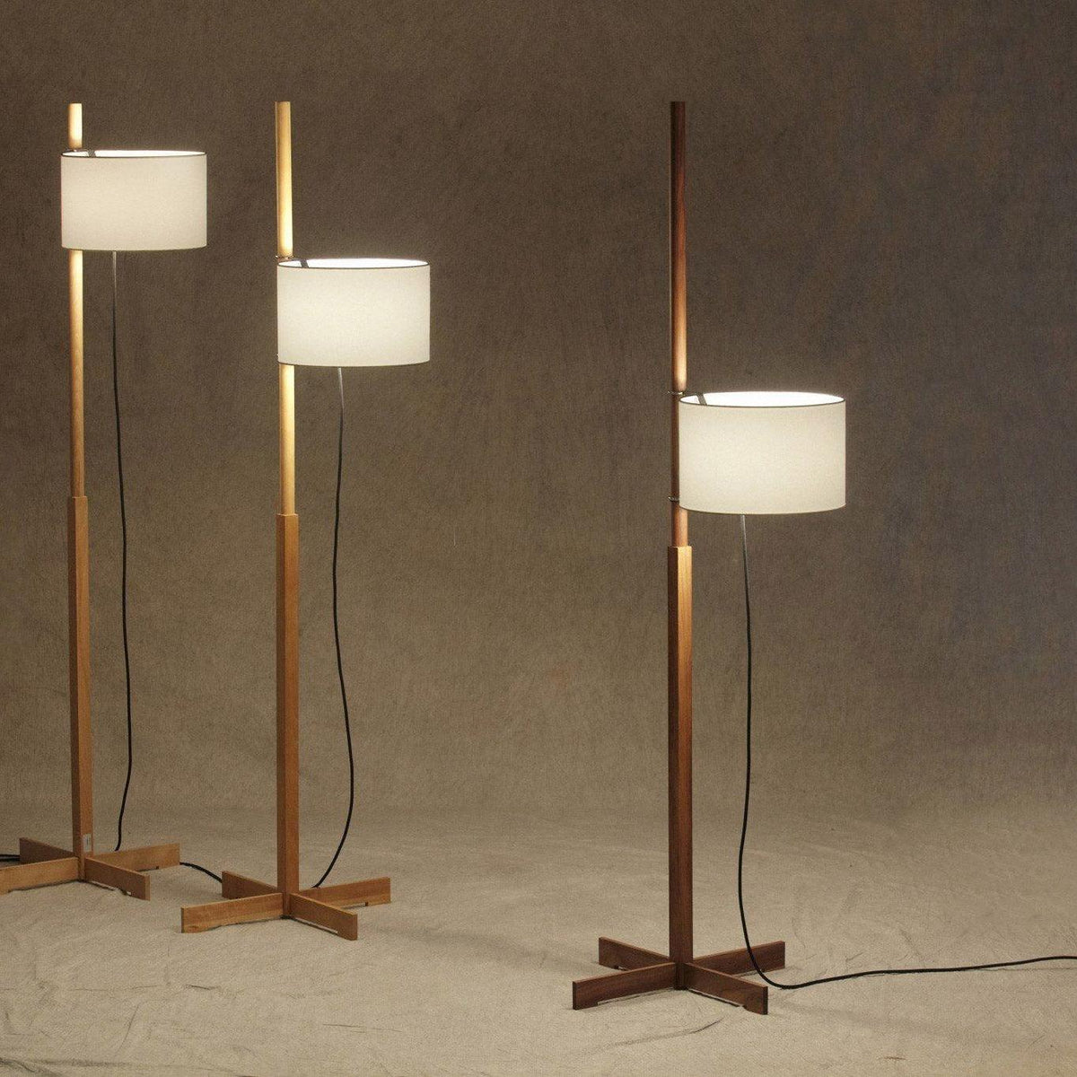 Jex Houten Stoffen vloerlamp