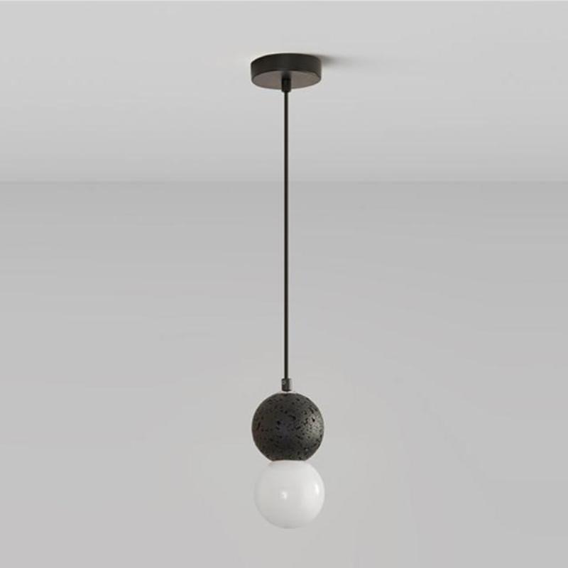 Valentina Moderne Bollen Kleine LED Hanglampen Zwart Wit Glas Eettafel