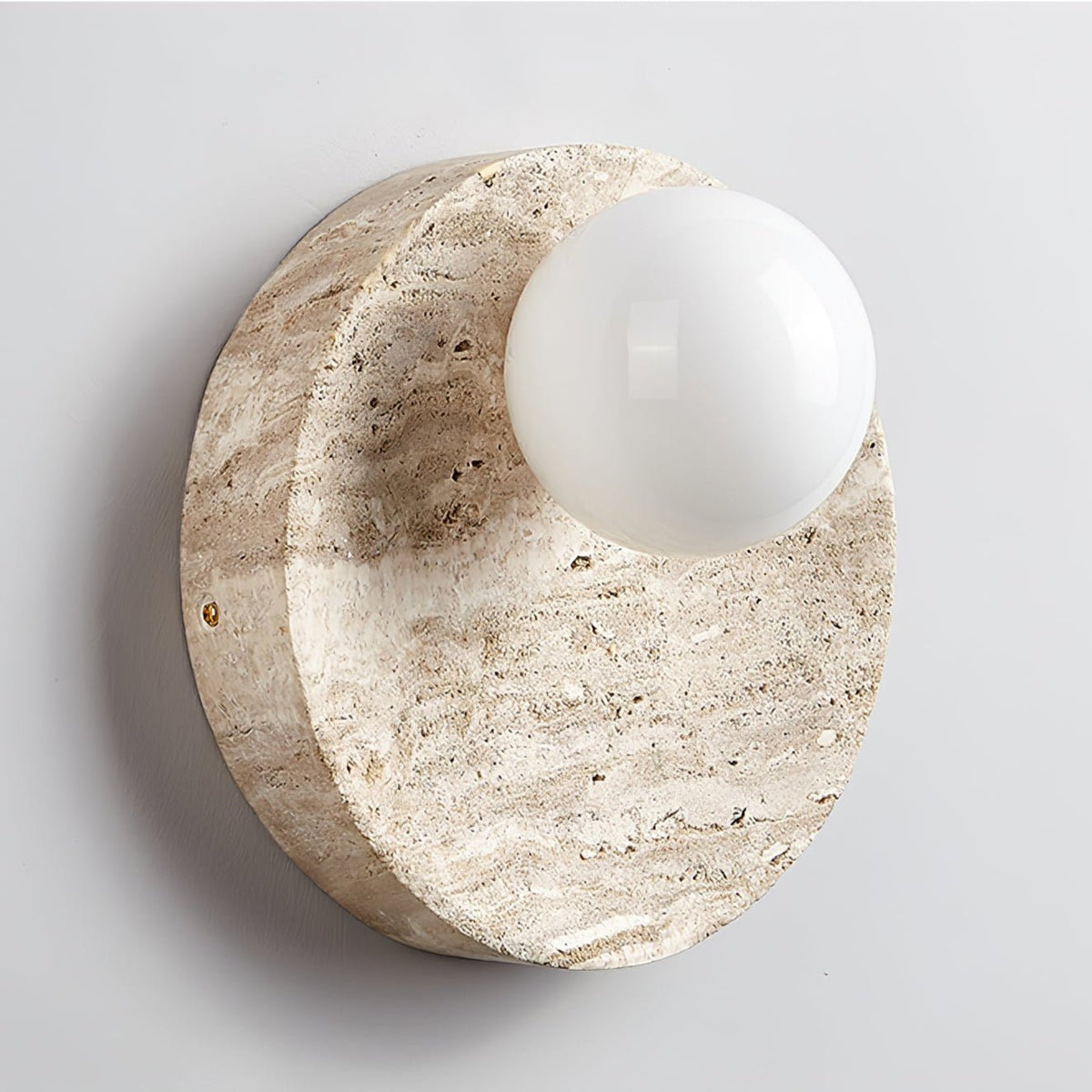 Kivros wandlamp in geel travertin