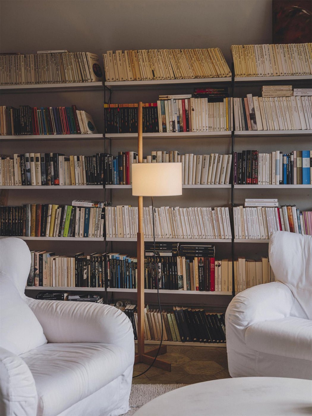 Jex Houten Stoffen vloerlamp