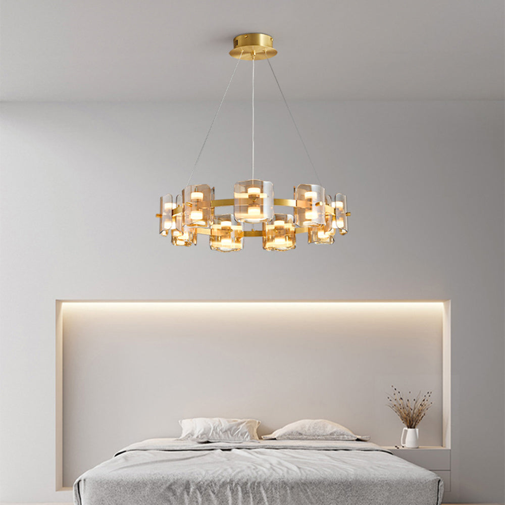 Evette Moderne Design Minimalistische Ronde Hanglamp Metalen/Glas Zwart/Goud Slaap/Eetkamer