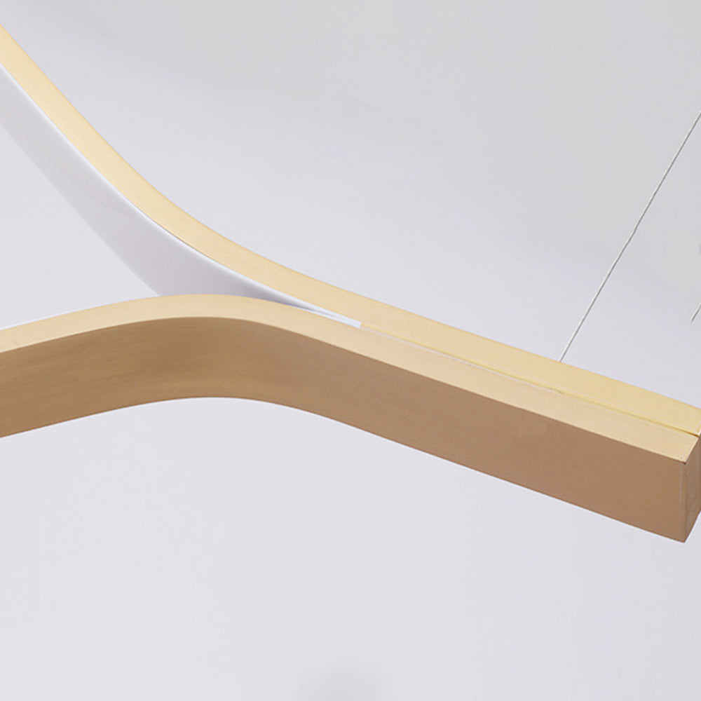 Edge Moderne Wave LED Hanglamp Goud Metaal Slaapkamer