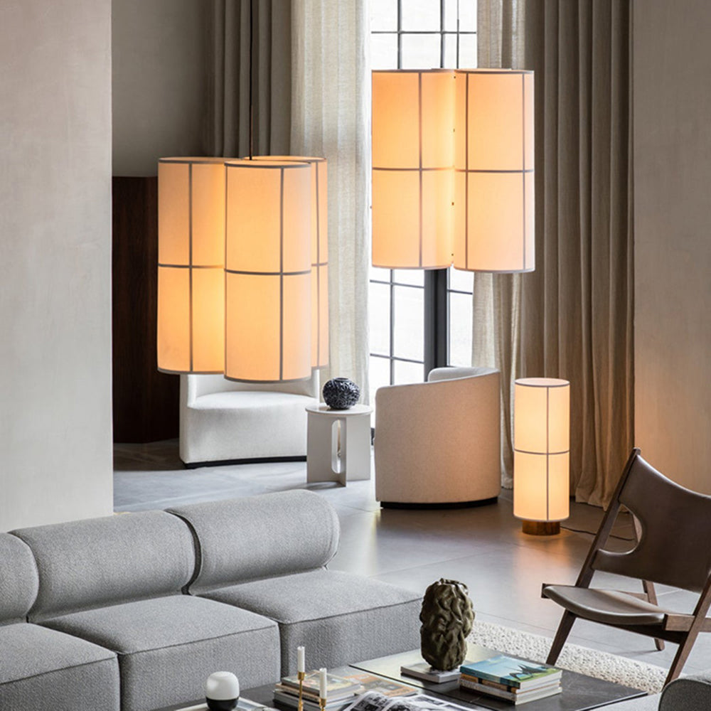 Renée Moderne Design LED Cilinder Hanglamp Lantaarn Stof Japans Woon/Eet/Slaapkamer