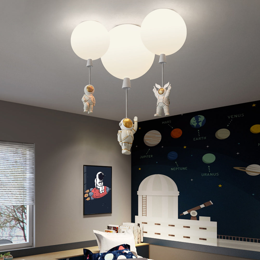 Fateh Moderne Maan/Astronauten LED Plafondlamp Acryl Grijs/Wit/Roze/Rood/Groen/Geel/Blauw/Oranje