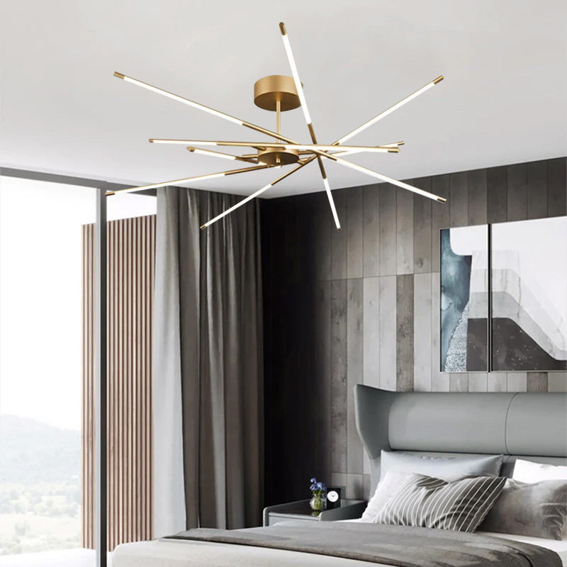 Edge Industriele LED Plafondlamp Zwart/Goud Metaal Acryl Woon/Slaapkamer
