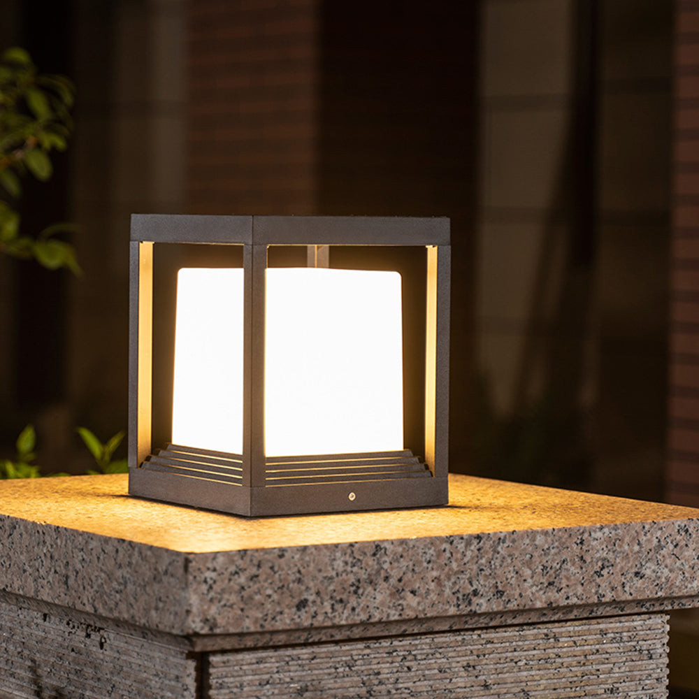 Orr Moderne LED Vierkant Buitenlamp Zonne Metaal/Acryl Zwart Tuin/Stoeprand/Balkon