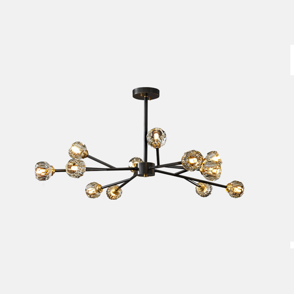 Valentina Moderne Design LED Hanglamp Geblazen Metaal/Kristal Goud Slaap/Eetkamer