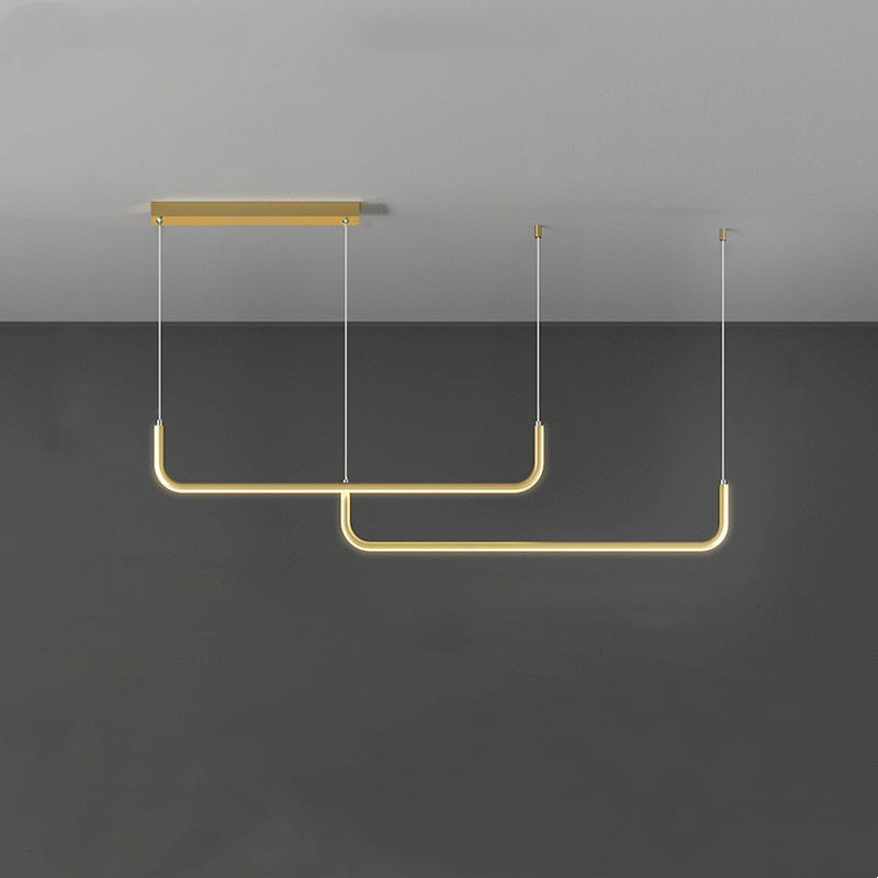 Edge Design Lijn LED Hanglamp Zwart/Goud Metaal/Silicone Slaap/Eet/Woonkamer