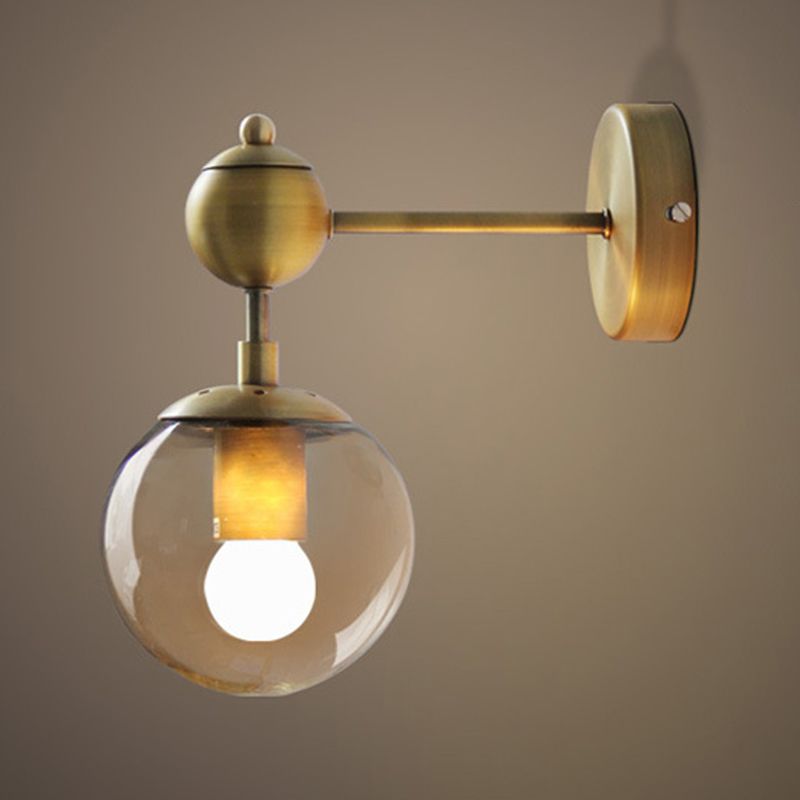 Valentina Moderne Bol LED Wandlamp Metaal/Glas Zwart/Goud Slaap/Woon/Badkamer