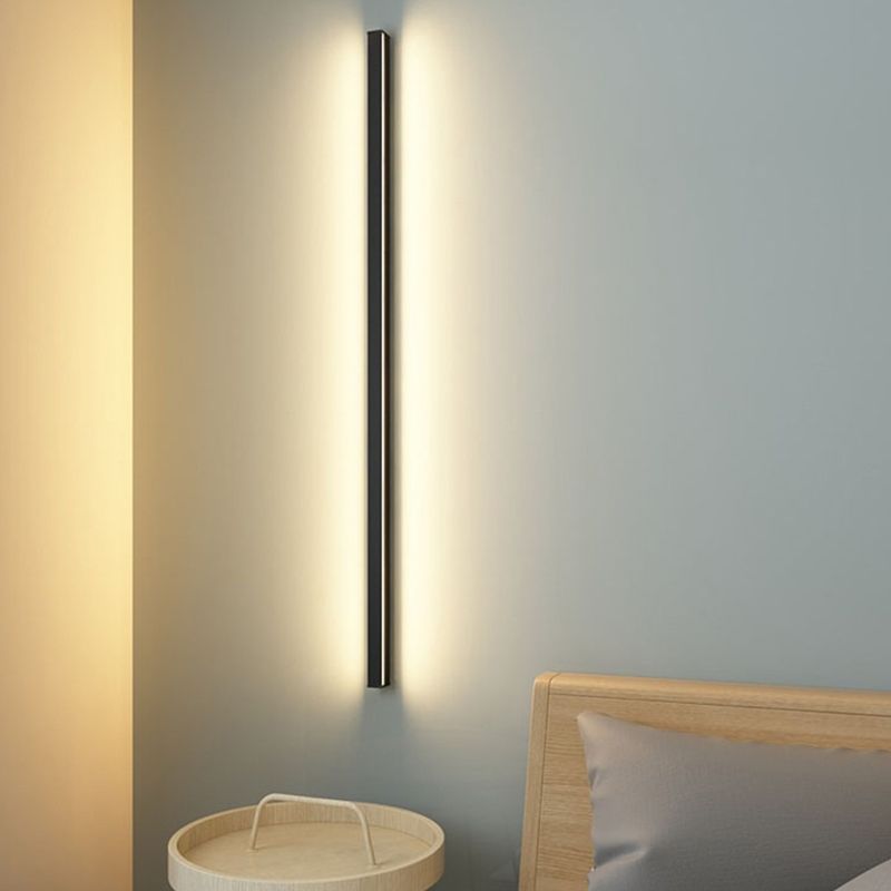 Edge Moderne Minimalistische Bar Metalen/Acryl Wandlamp, Zwart