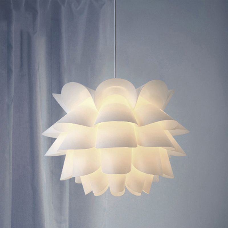 Cairns Scandinavische Bloem LED Hanglamp Wit/Acryl Slaapkamer