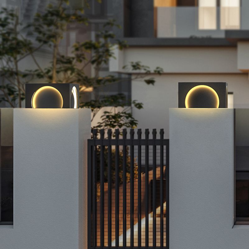 Riley Moderne Design LED Vierkant Buitenlamp Zonne Metaal Zwart Tuin/Stoeprand/Balkon