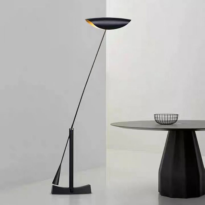 Carins Moderne Design Kom LED Vloerlamp Zwart Metaal Woonkamer