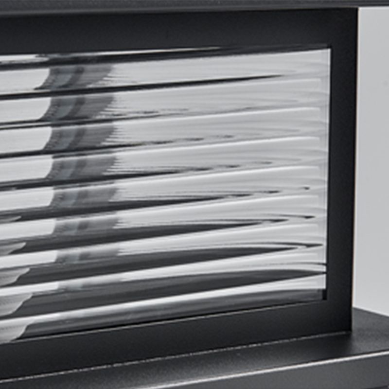Riley Minimalistisch LED Vierkant Buitenlamp Zonne Metaal/Glas Zwart Tuin/Stoeprand/Balkon