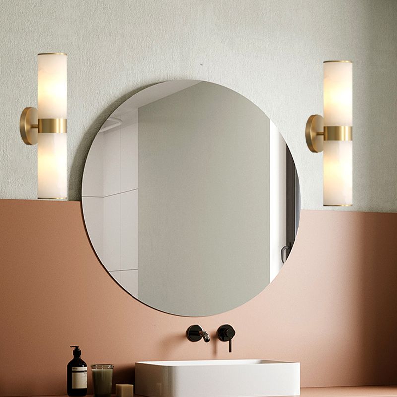 Chan Moderne LED-Wandlamp Met Dubbele Kop Metaal/Stenen Kap