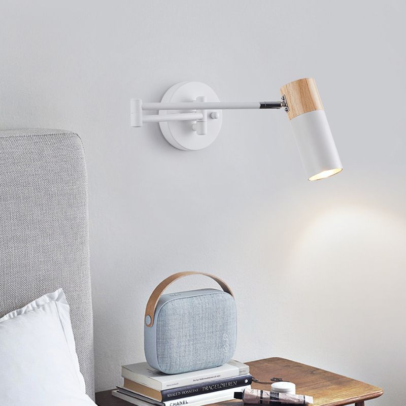 Ozawa Nordic Design LED Verstelbare Wandlamp Metaal/Hout Wit Slaapkamer/Woonkamer