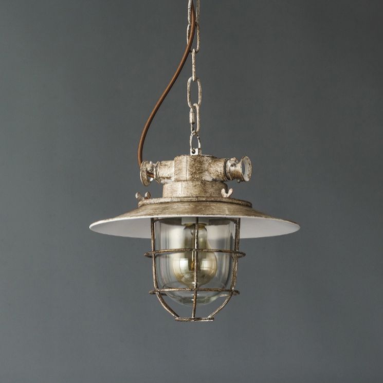 Alessio Industriële Rustieke Metalen Hanglamp Wit/Blauw Bar/Hal