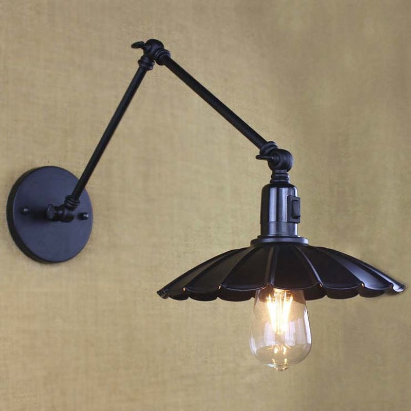 Brady Creatieve Geplooide LED Wandlamp Zwart/Wit Metaal Binnen