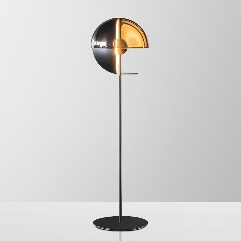 Salgado Moderne Design LED Geometrische Metalen Glazen Vloerlamp Zwart/Amber Slaapkamer/Woonkamer