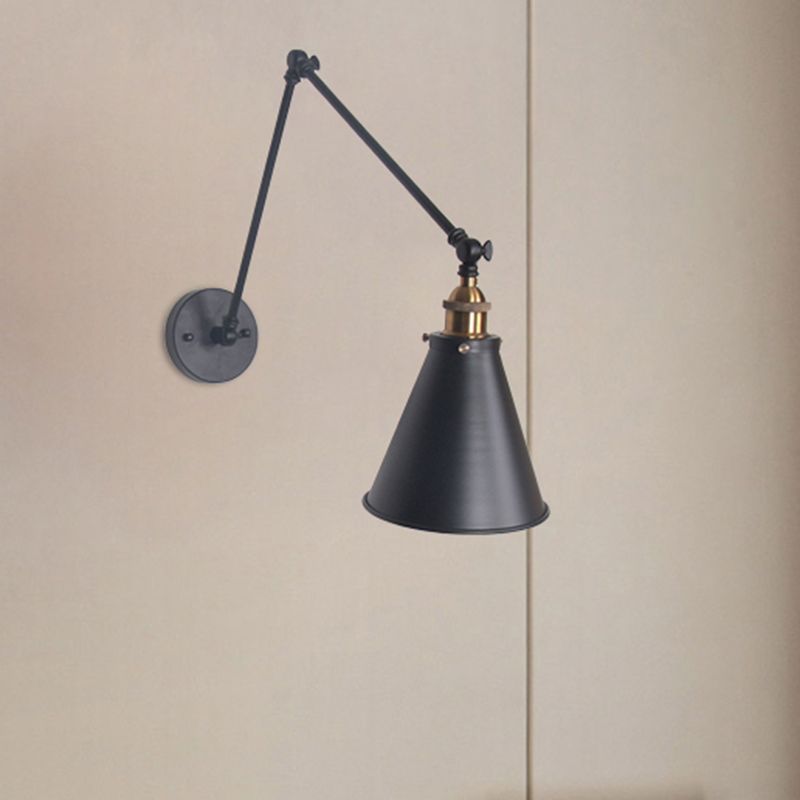 Brady Moderne Tapse LED Wandlamp Zwart/Wit Metaal Woonkamer