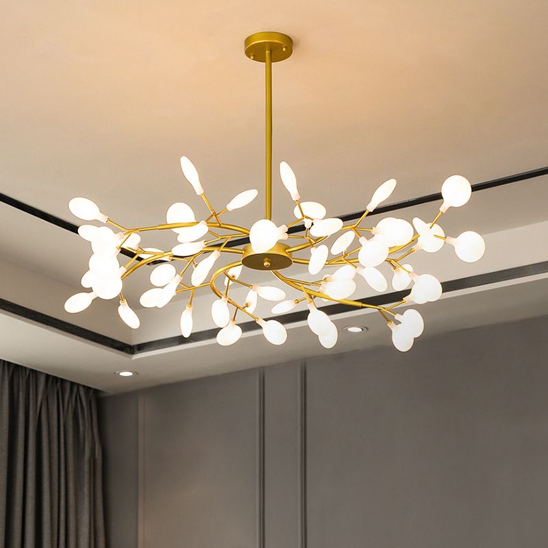 Olivia Design Bloem LED Hanglamp Zwart/Goud Metaal/Glas Slaap/Eet/Woonkamer