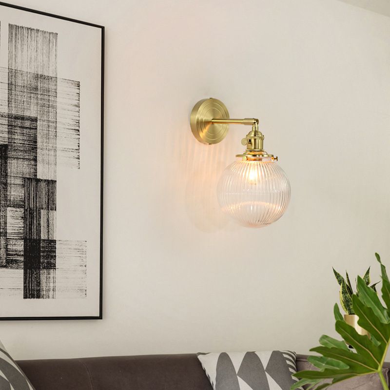 Hailie Design Bol/Bloem LED Wandlamp Metaal/Glas Goud Slaap/Woon/Badkamer