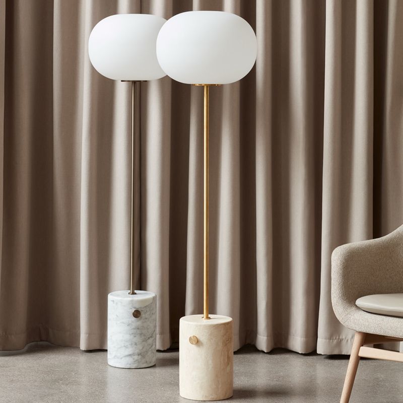 Valentina Moderne Globe Metalen Marmeren Vloerlamp Zwart/Brass Slaapkamer/Woonkamer