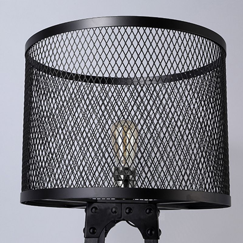 Alessio Modern Industriele LED Vloerlamp Zwart Metaal Woon/Slaapkamer