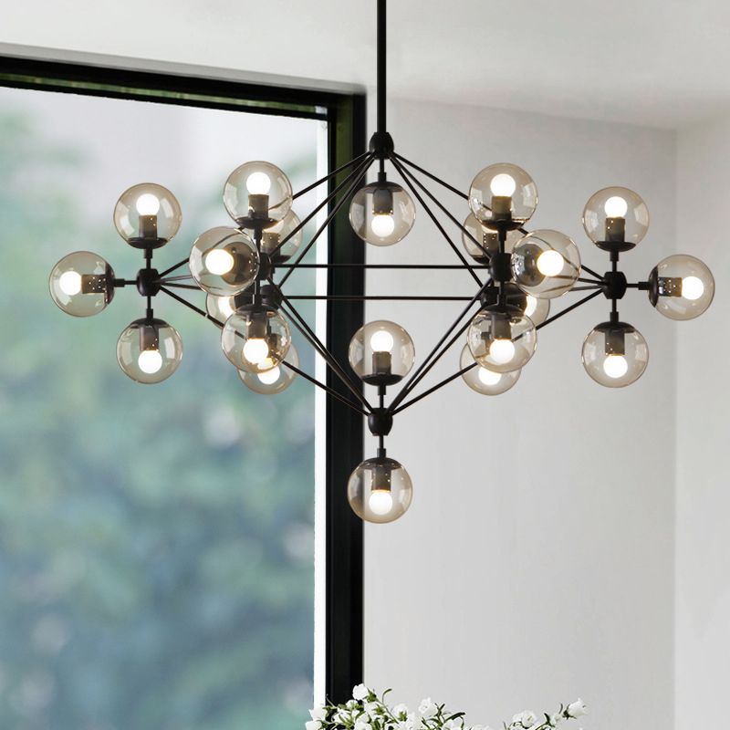 Valentina Modern Bubble LED Hanglampen Zwart Glas Metaal Slaapkamer