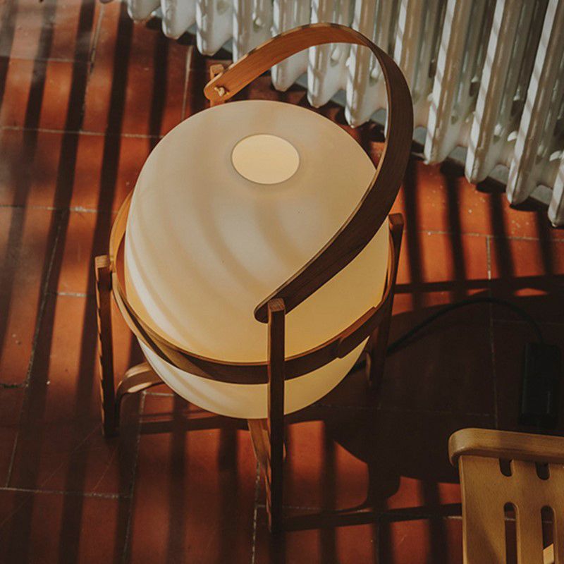 Ozawa Moderne Design LED Lantaarn Vloerlamp Houten/Glazen Slaapkamer/Woonkamer
