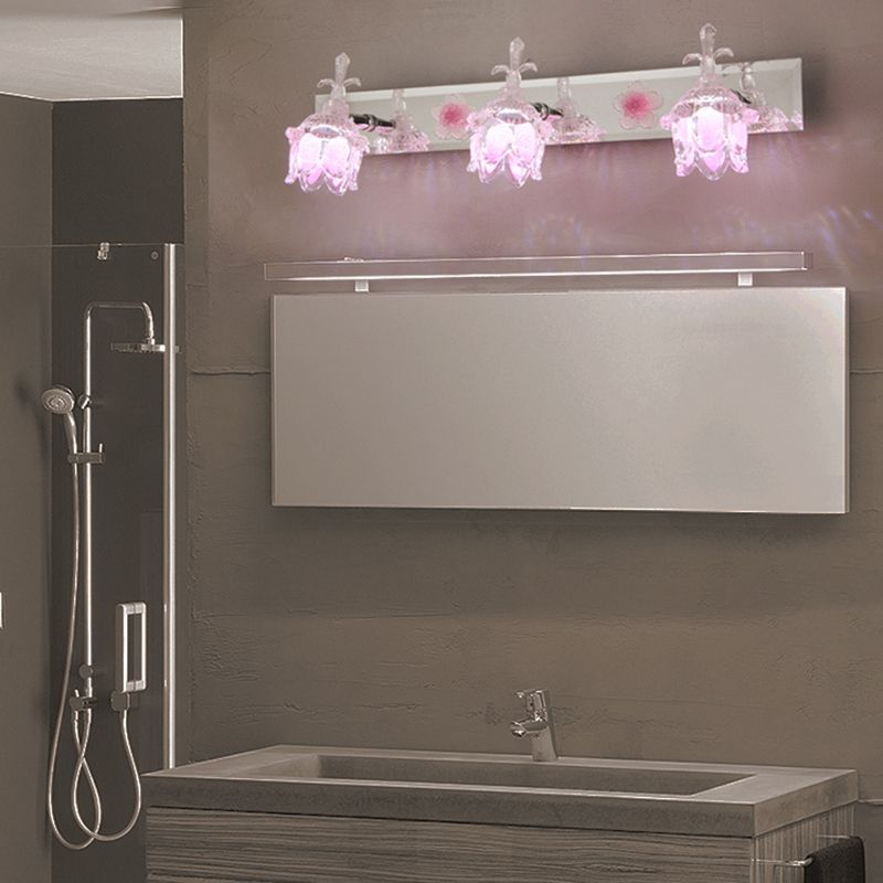 Félicie Design Bloem LED Wandlamp Metaal/Glas Roze Slaap/Woon/Badkamer