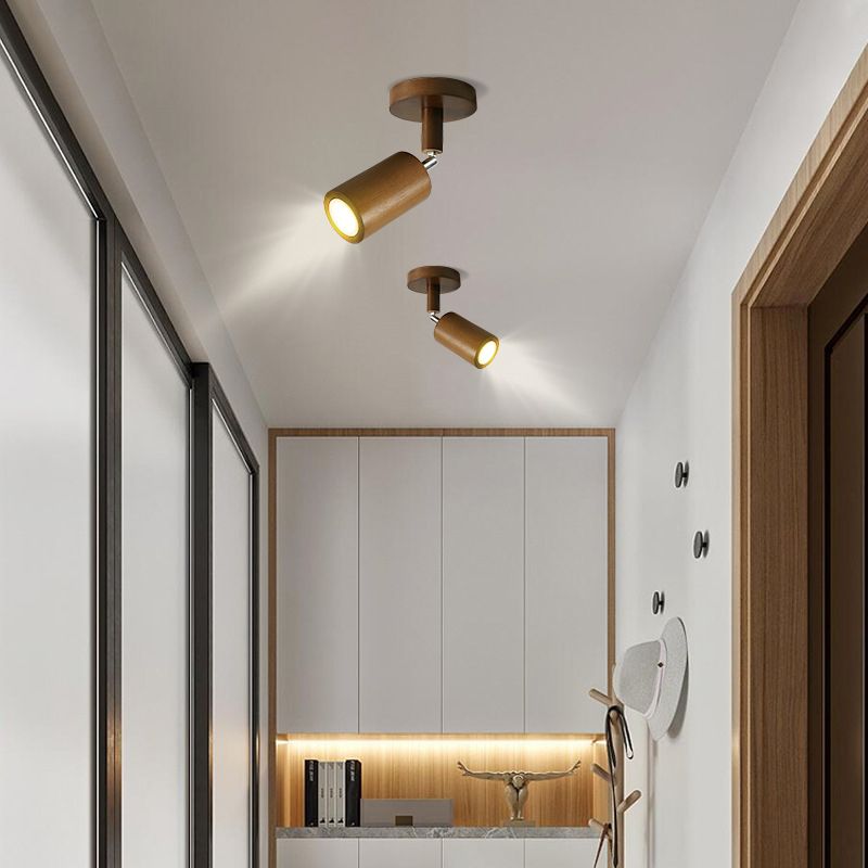 Ozawa Moderne LED Plafondlamp Verstelbaar Hout Metaal/Hout Woonkamer