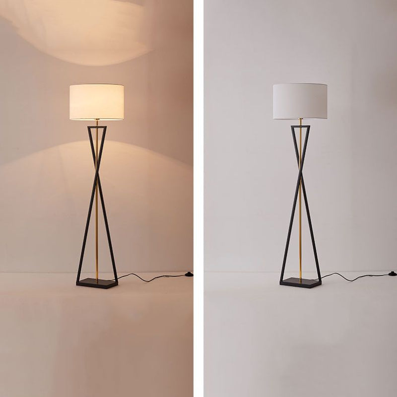 Eryn Retro Cilinder Driepoot Vloerlamp Metalen Stof Multi Kleur Slaapkamer/Woonkamer
