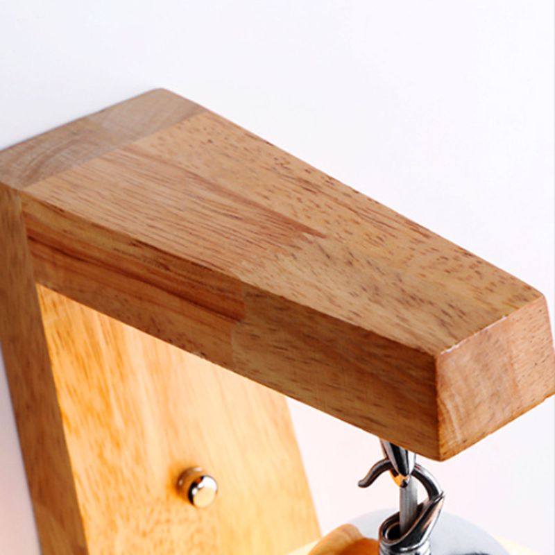 Ozawa Moderne Bol LED Wandlamp Metaal/Hout/Glas Beige Slaap/Woon/Badkamer