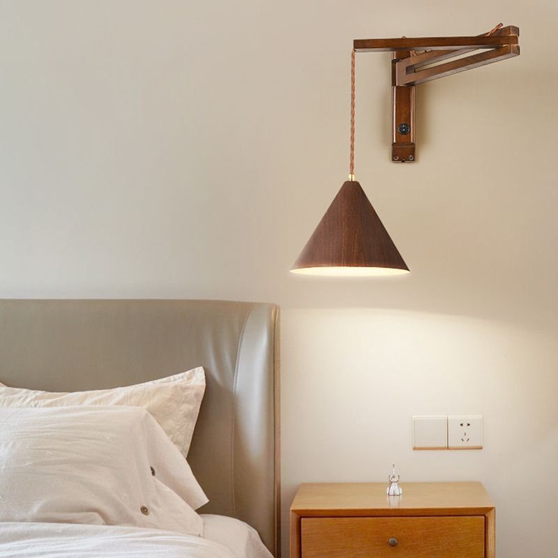 Ozawa Verstelbare Design LED Wandlamp Hout/Metaal Walnoot Woonkamer/Slaapkamer
