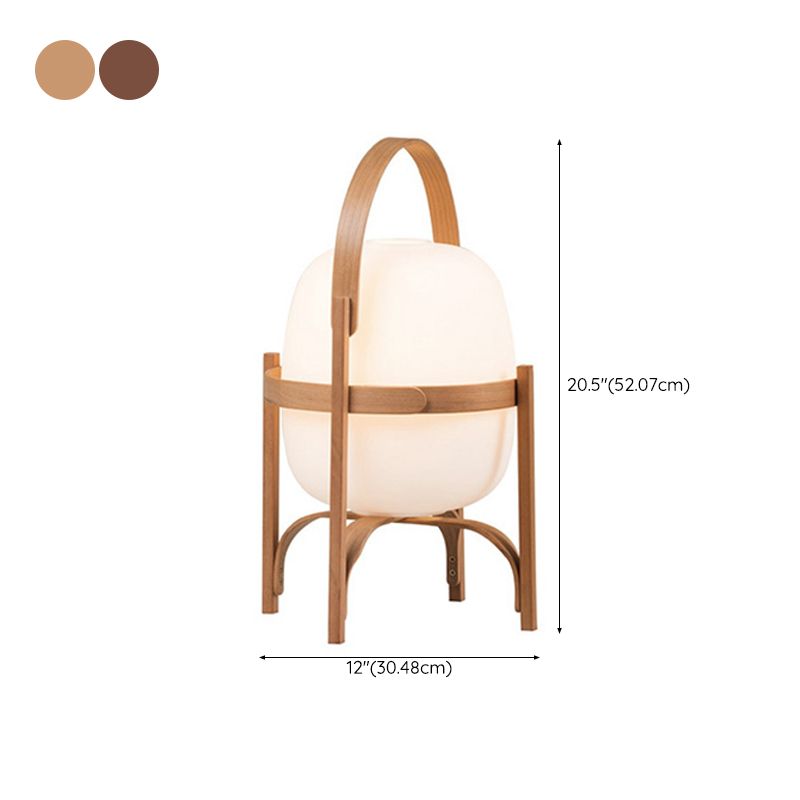 Ozawa Moderne Design LED Lantaarn Vloerlamp Houten/Glazen Slaapkamer/Woonkamer