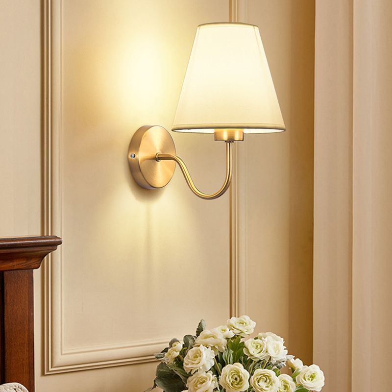 Eryn Nordic Wandlamp Zwart/Wit/Koffie/Flaxen Stof/Metaal Slaapkamer/Eetkamer/Woonkamer