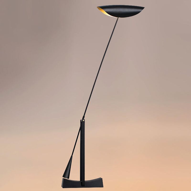 Carins Moderne Design Kom LED Vloerlamp Zwart Metaal Woonkamer