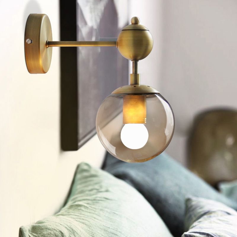 Valentina Moderne Bol LED Wandlamp Metaal/Glas Zwart/Goud Slaap/Woon/Badkamer