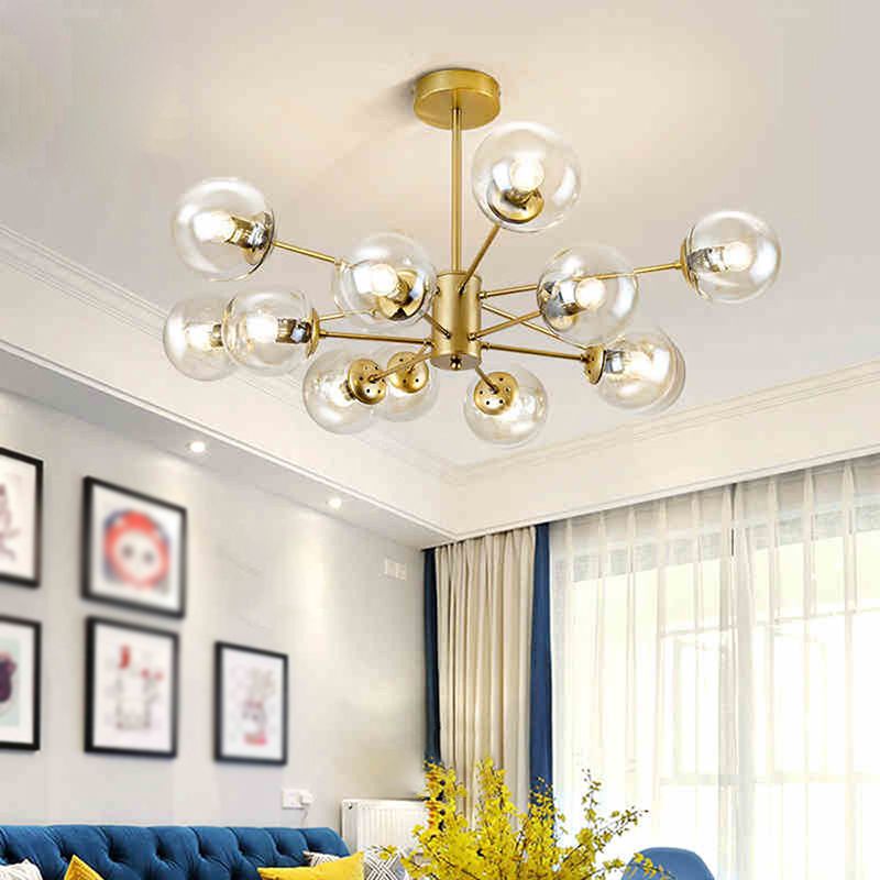 Valentina Nordic Bollen LED Hanglamp Zwart Goud Woonkamer Eettafel