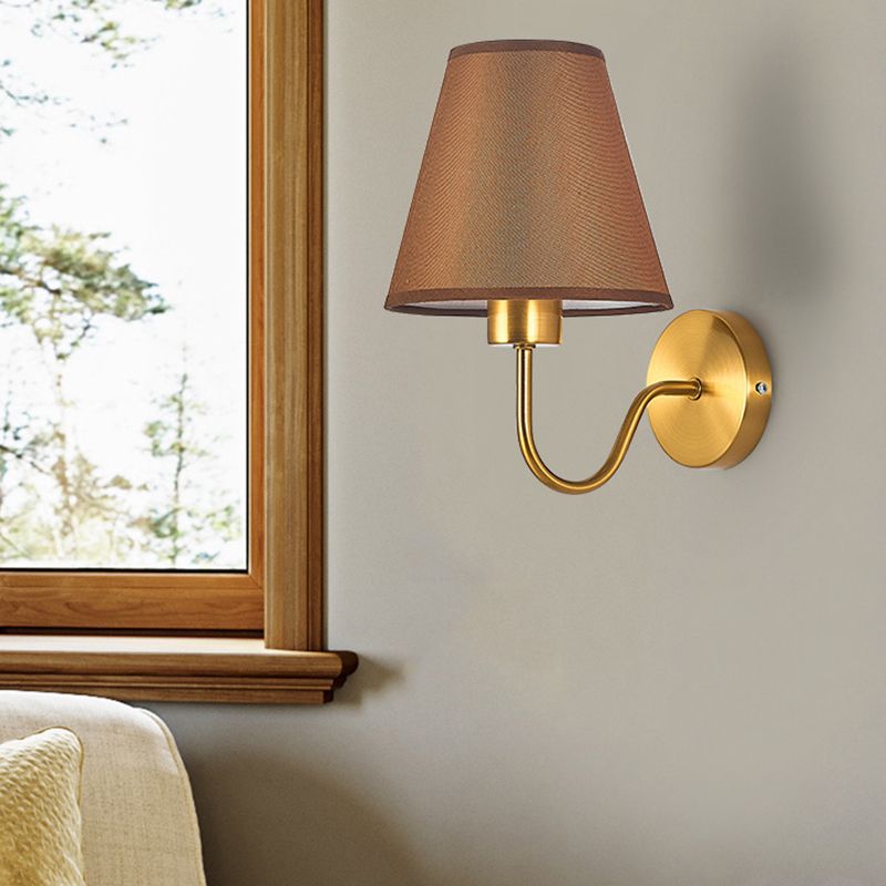 Eryn Nordic Wandlamp Zwart/Wit/Koffie/Flaxen Stof/Metaal Slaapkamer/Eetkamer/Woonkamer