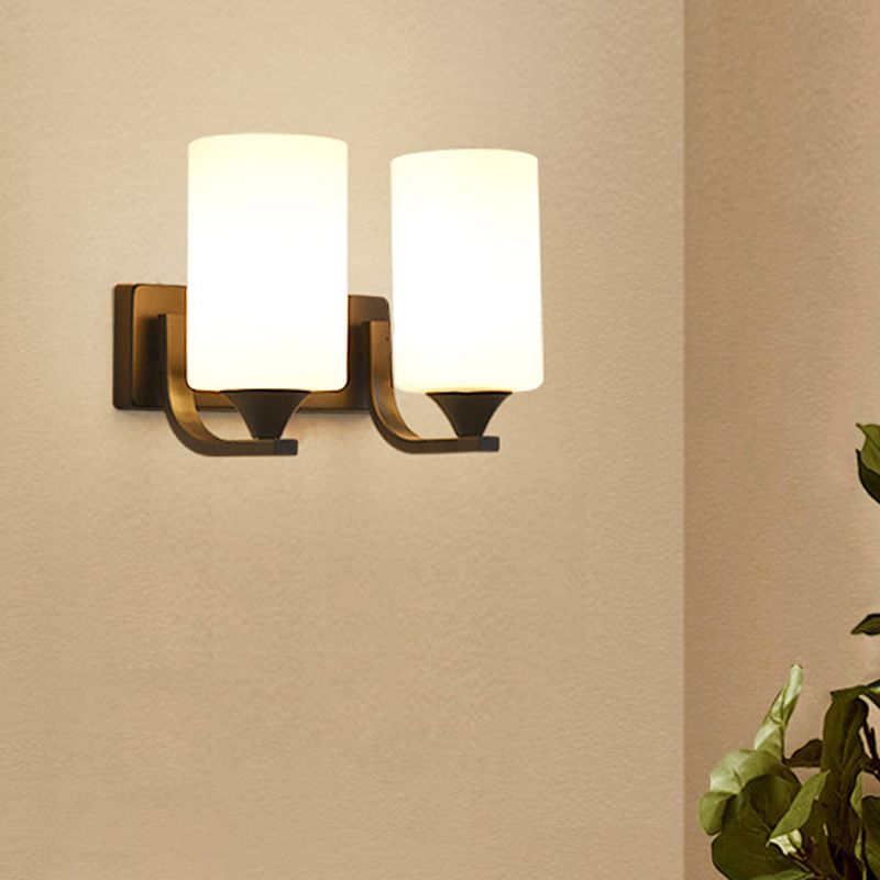 Eryn Moderne Cilinder LED Wandlamp Metaal/Glas Zwart/Chroom Slaap/Woon/Badkamer