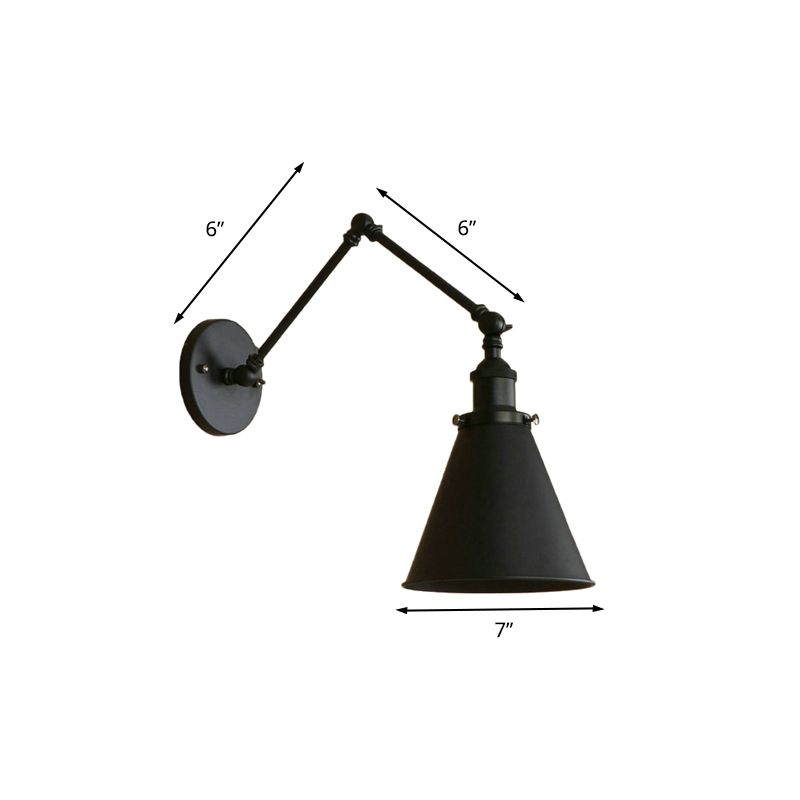 Brady Vintage Verstelbare Wandlamp Metaal Zwart/Roest Slaapkamer/Woonkamer
