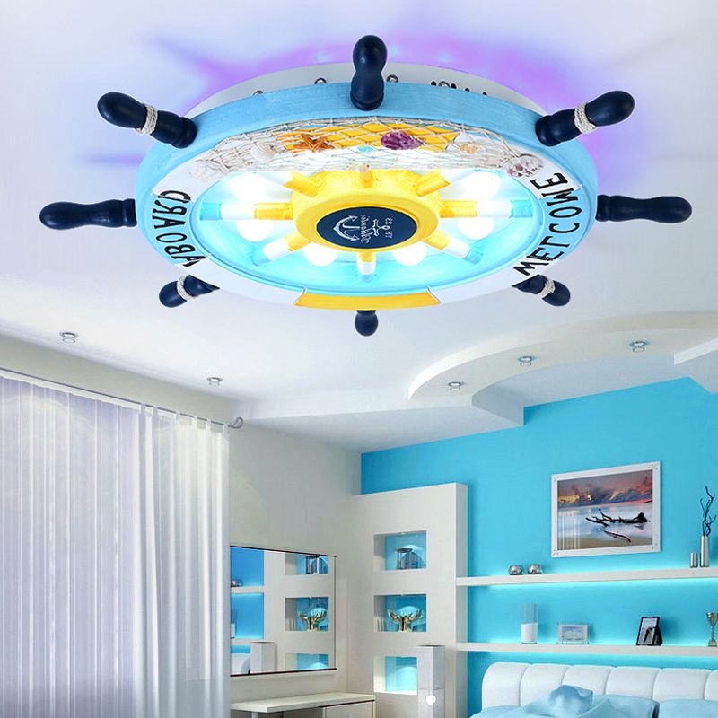 Quinn Moderne Design LED Plafondlamp Metaal Blauw Woonkamer Keuken