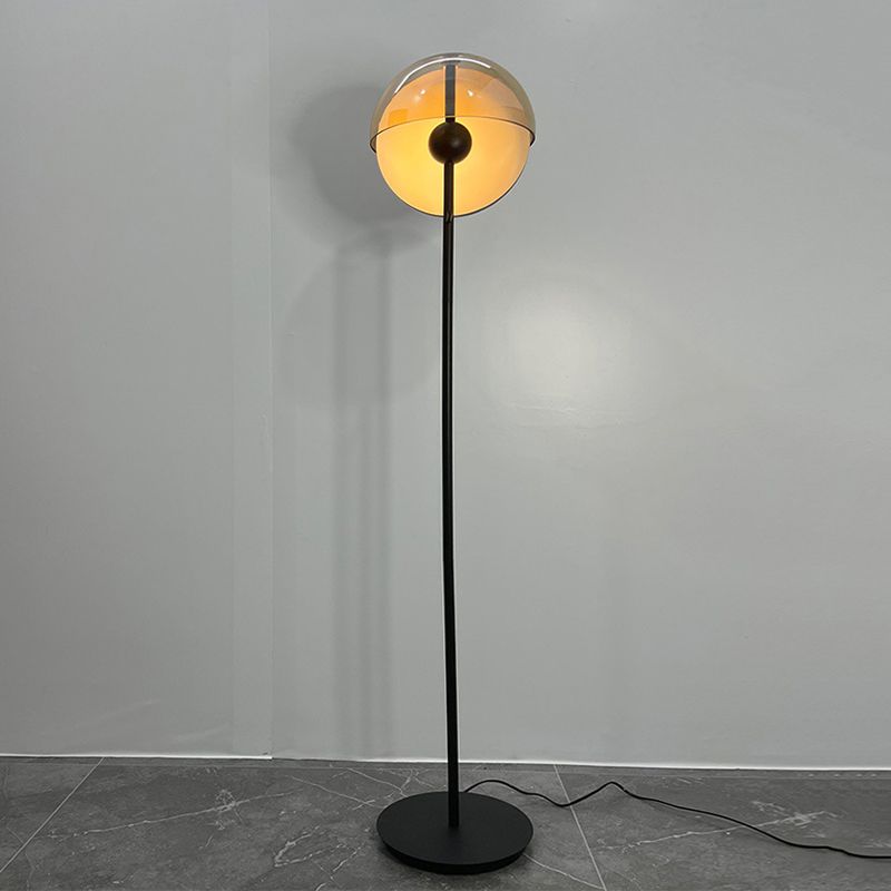 Salgado Moderne Design LED Geometrische Metalen Glazen Vloerlamp Zwart/Amber Slaapkamer/Woonkamer