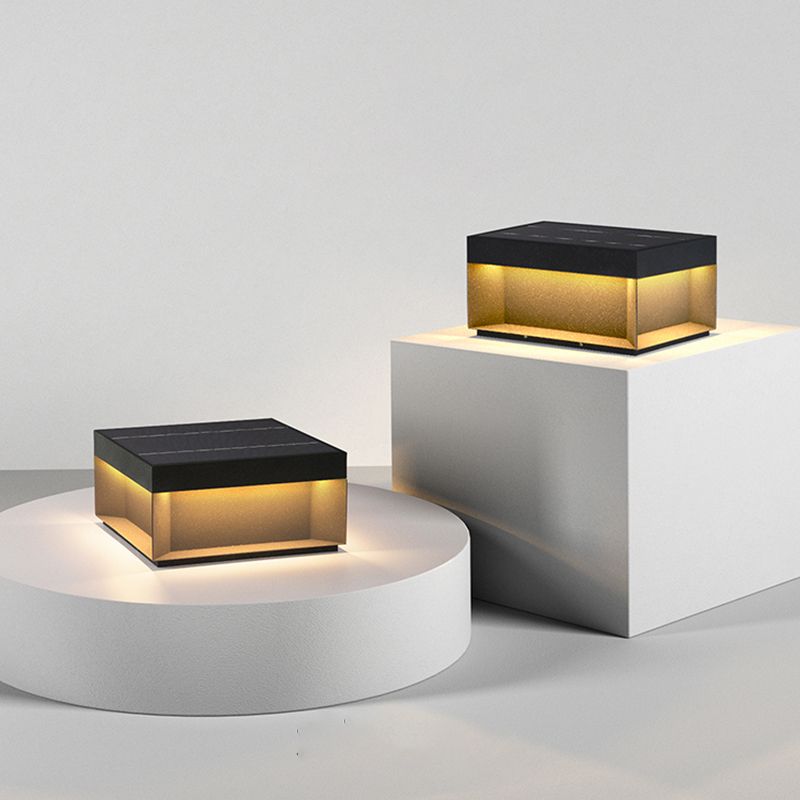Riley Moderne LED Buitenlamp Zwart/Gouden Metaal Tuin/Stoeprand/Balkon