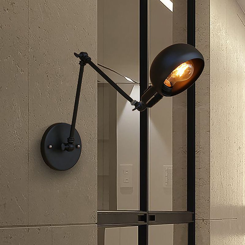Brady Moderne Koepel LED Wandlamp Zwart Metaal Slaapkamer