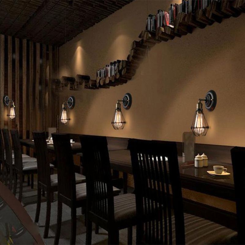 Alessio Industriele LED Wandlamp Zwart/Roest Metaal Woonkamer Binnen