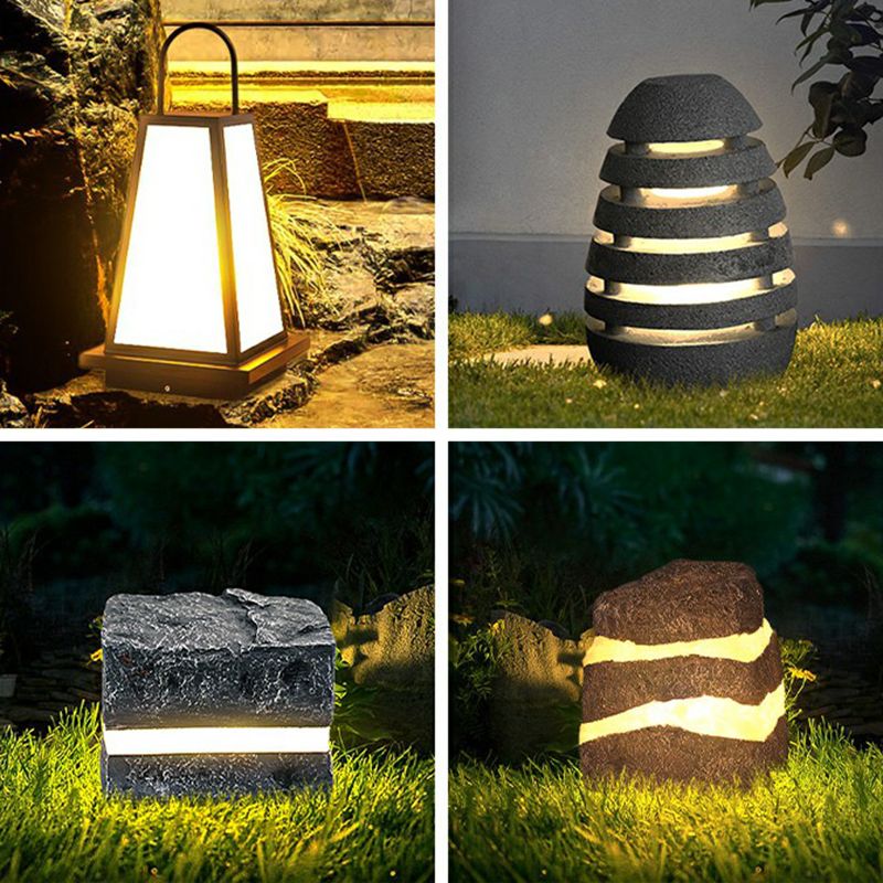 Pena Moderne LED Buitenlamp Zwart Metaal/Hars Tuin/Stoeprand/Balkon
